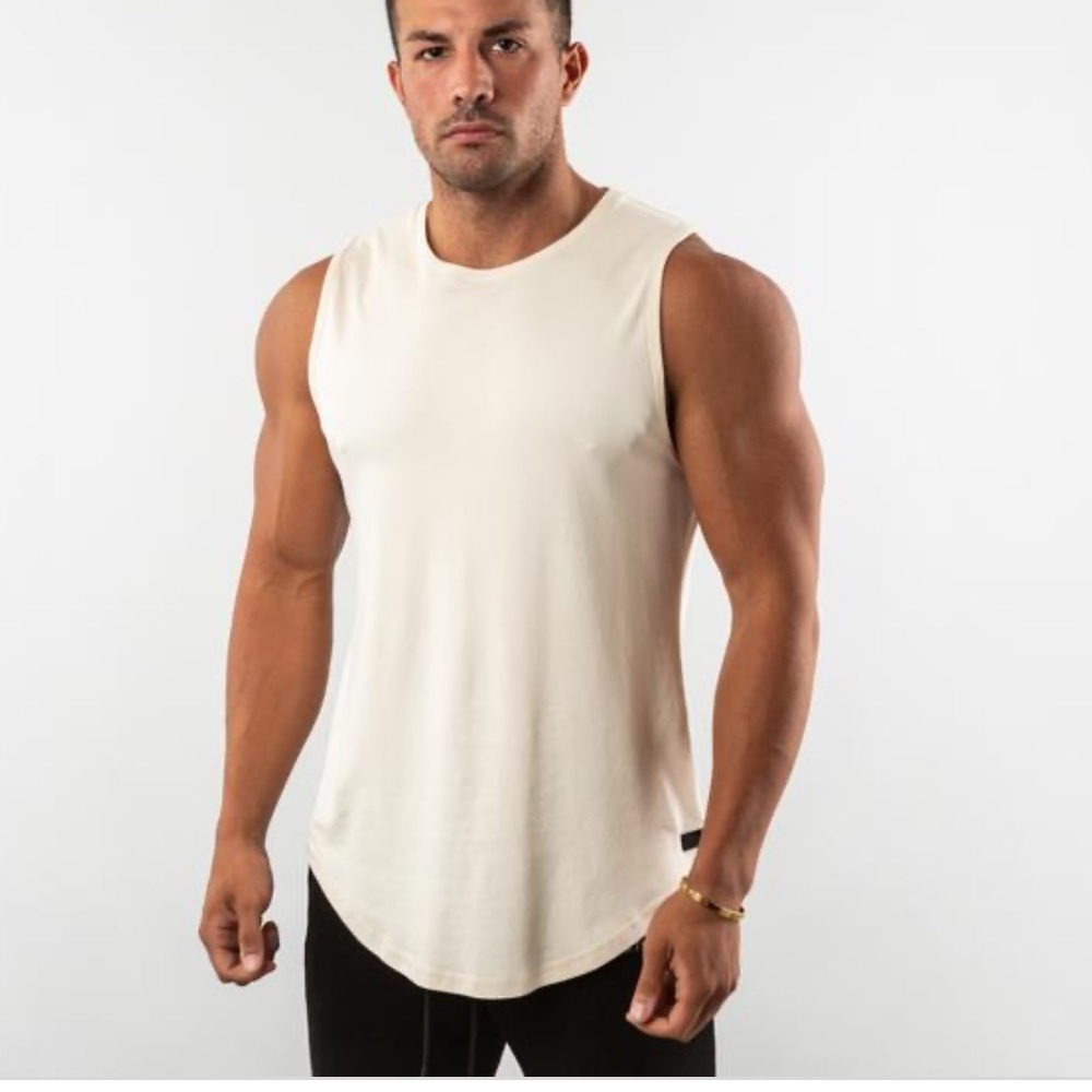 Alphalete LUX sleeveless cream tee